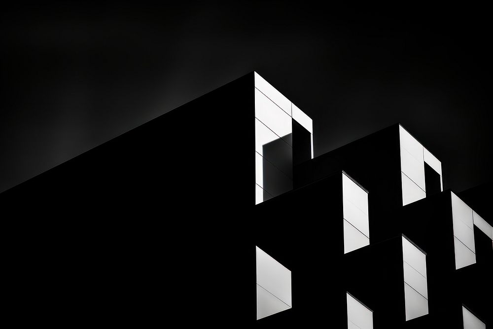 Black Background building architecture lighting.