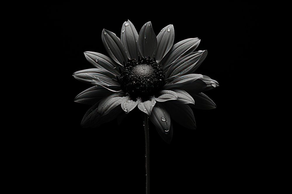 Black Background flower sunflower petal.