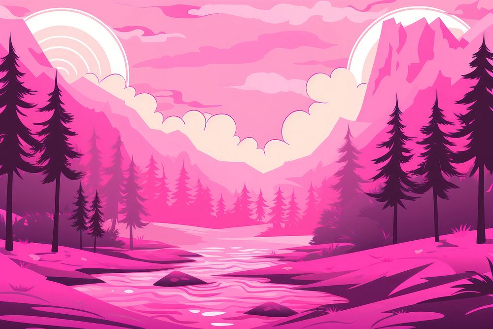 Bright pink vector background backgrounds landscape outdoors.