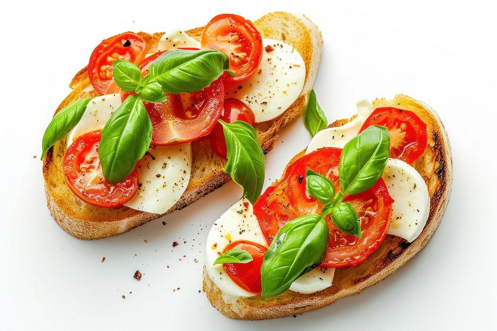 Bruschetta with tomatoes and mozzarella bread food vegetable.