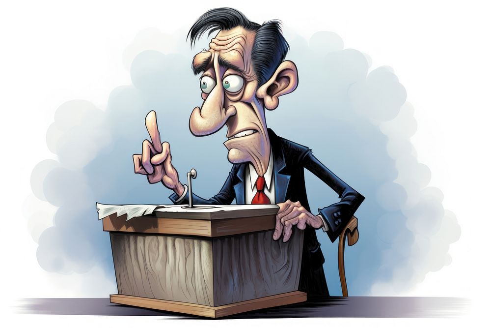 Cartoon illustration of election cartoon adult publication.