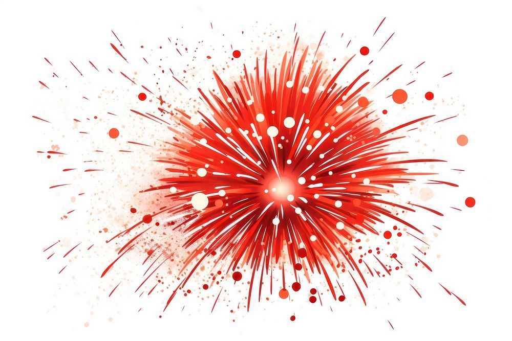 Cartoon illustration of fireworks explosion backgrounds white background celebration.