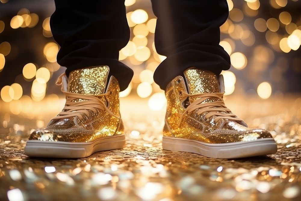 Street hiphop footwear glitter shoe.