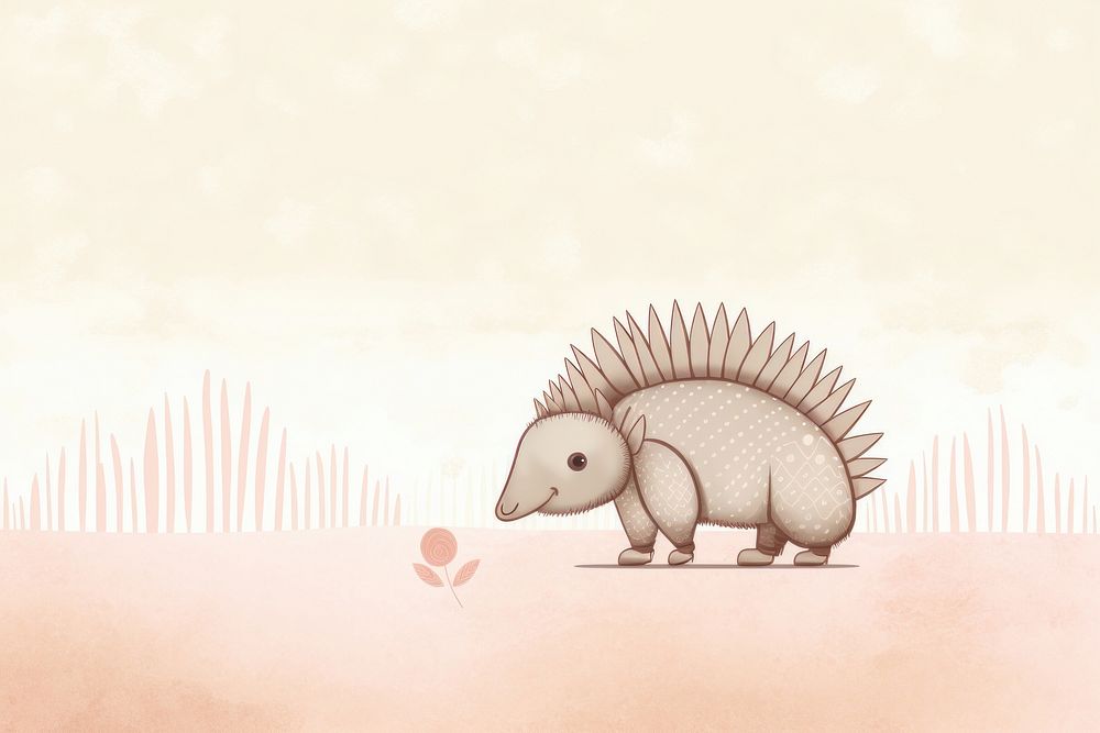  Cute background armadillo animal mammal. AI generated Image by rawpixel.