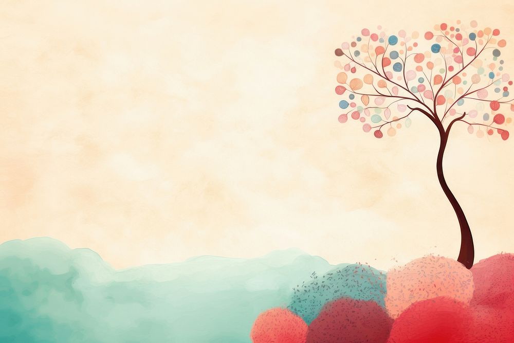  Cute background plant tree creativity. AI generated Image by rawpixel.