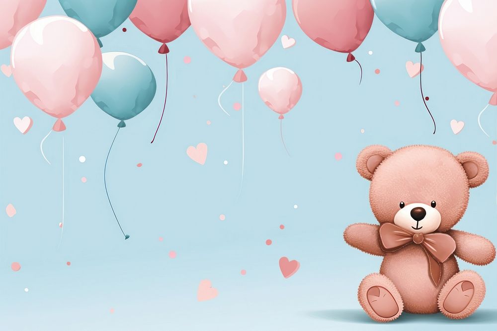  Cute background balloon cute toy. AI generated Image by rawpixel.