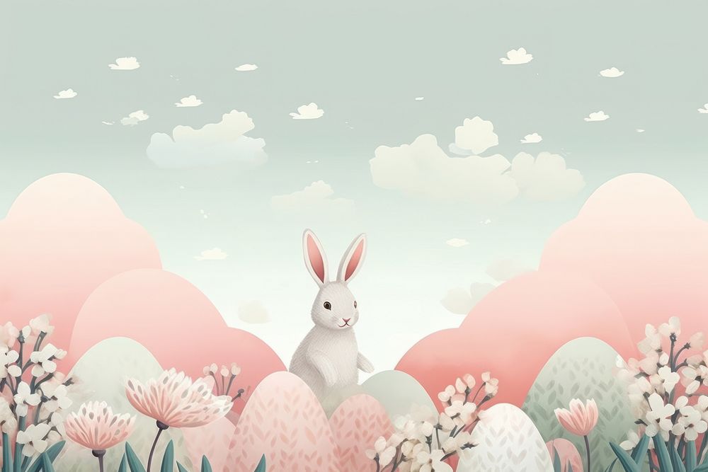  Cute background animal mammal bunny. AI generated Image by rawpixel.