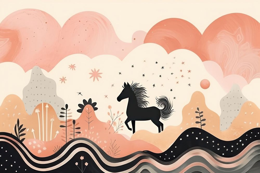 Cute background horse backgrounds animal. AI generated Image by rawpixel.