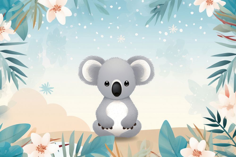  Cute background koala mammal cute. AI generated Image by rawpixel.