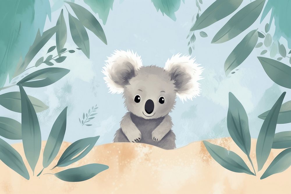  Cute background koala mammal animal. AI generated Image by rawpixel.