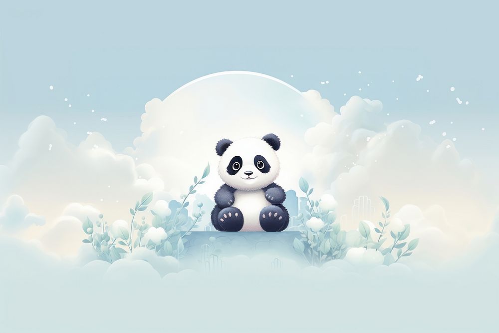  Cute background mammal nature panda. AI generated Image by rawpixel.