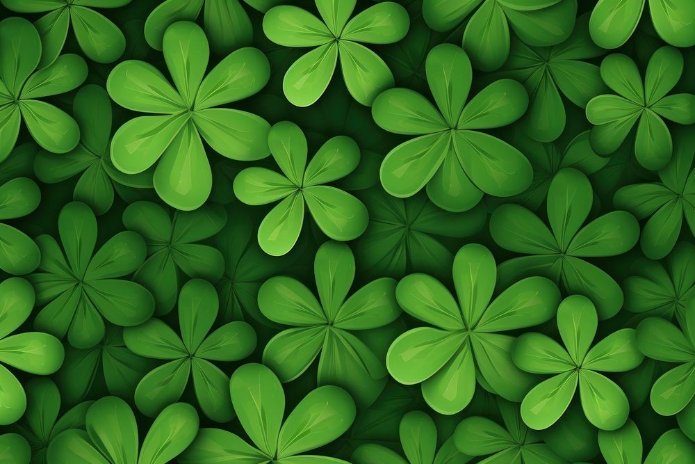 Cute green clover pattern background backgrounds plant leaf.