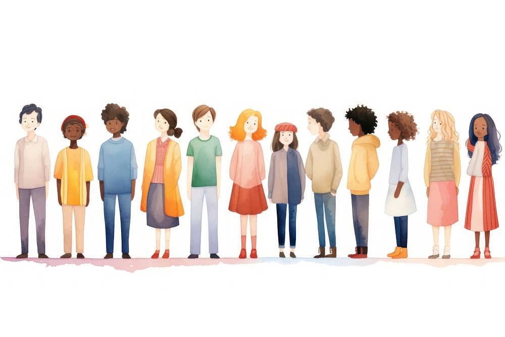 Group of diverse peopl standing white background togetherness. AI generated Image by rawpixel.