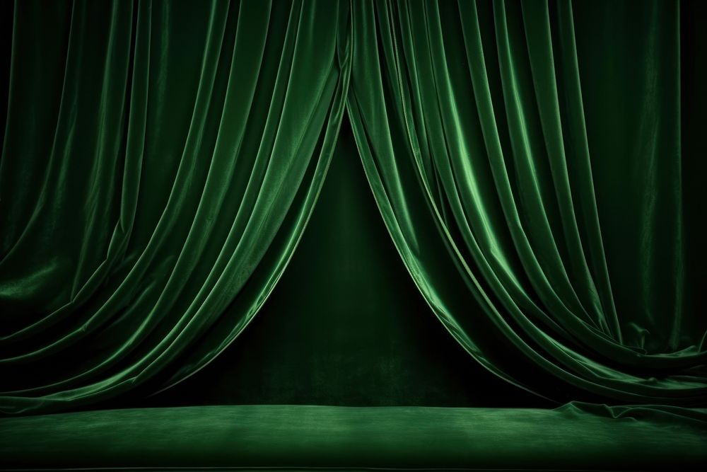Green velvet cloth background backgrounds curtain stage.