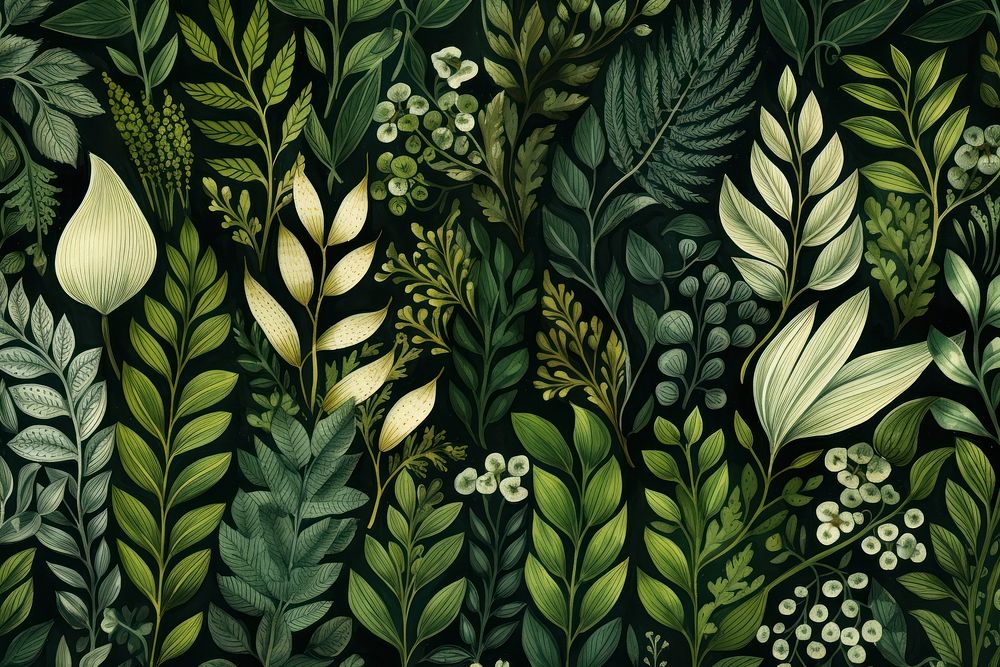 Green botanical pattern background backgrounds nature forest.