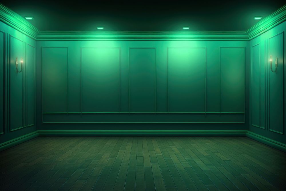 Green empty room background backgrounds flooring lighting.