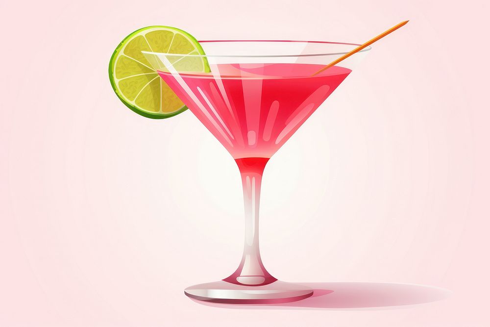 Alcohol cocktail icon martini drink fruit.