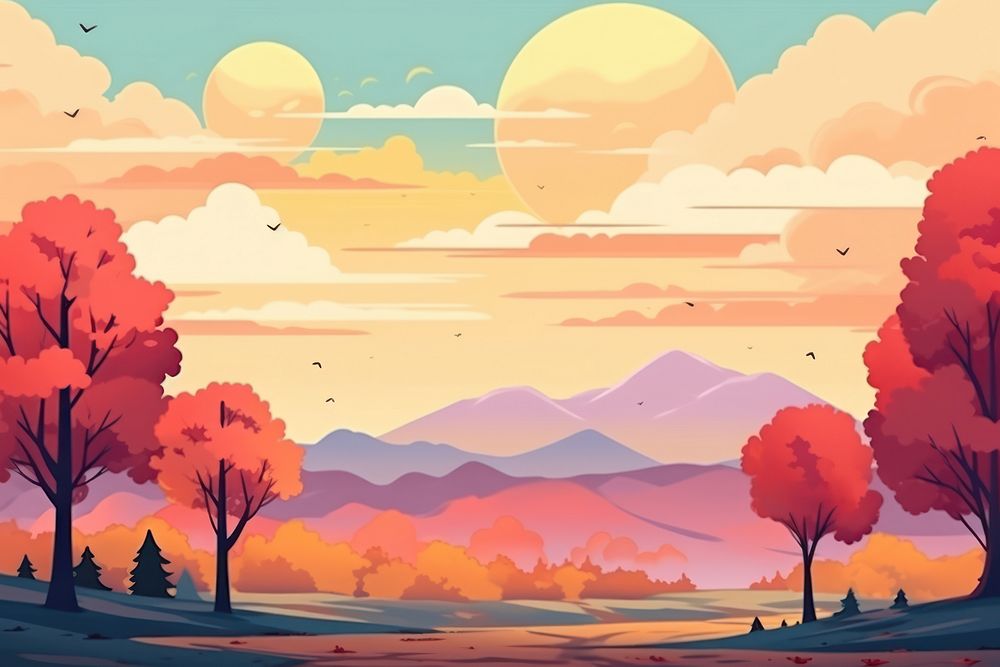 Autumn landscape backgrounds panoramic.