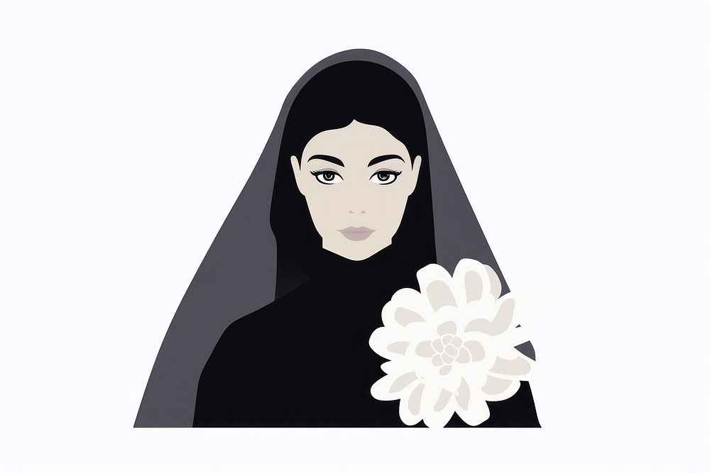 Bride icon portrait adult veil.