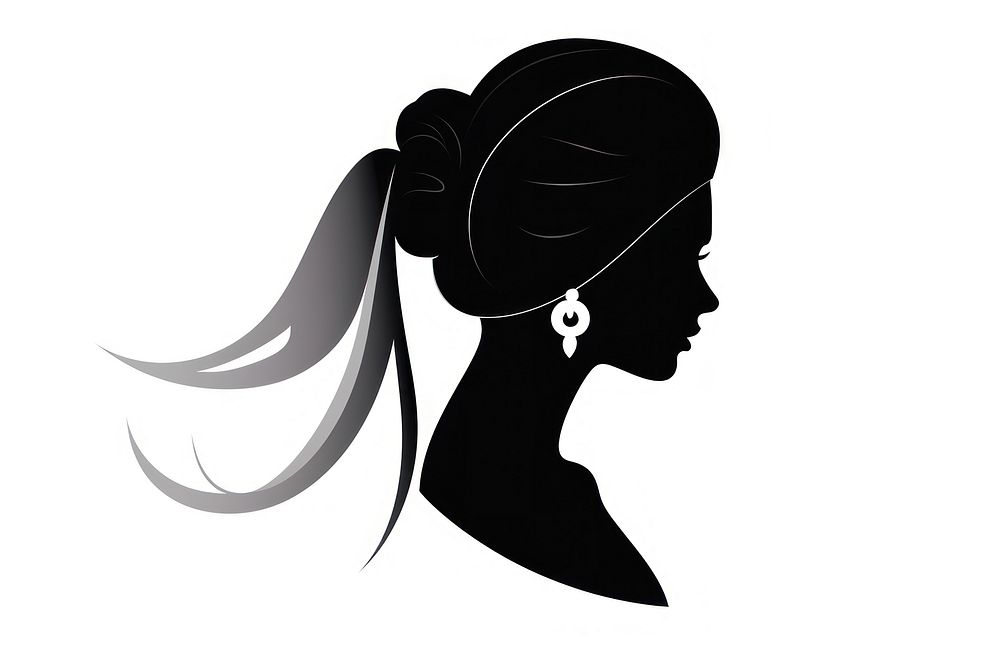 Bride icon silhouette earring jewelry.