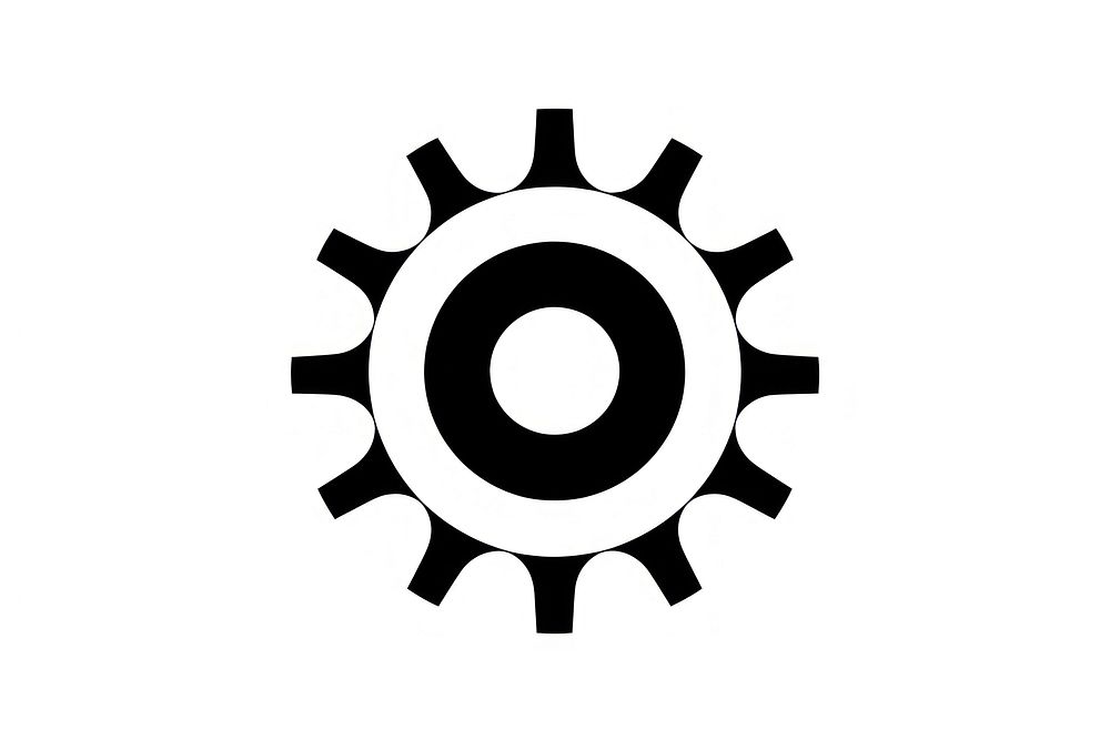 Gear icon symbol white black.