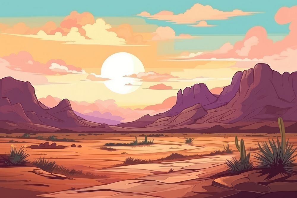 Desert landscape outdoors scenery.