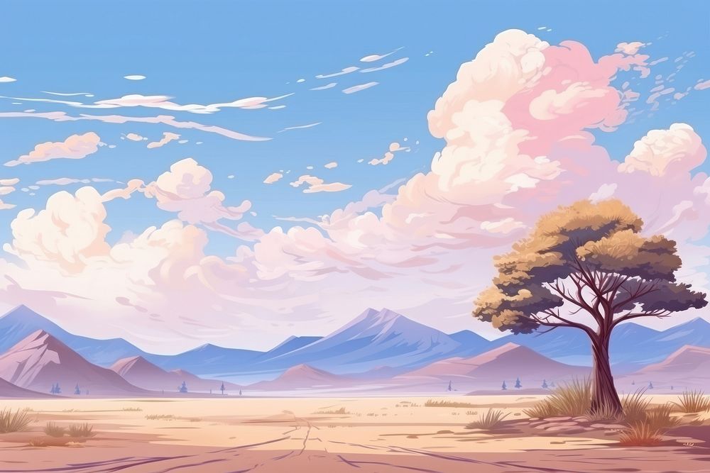Desert landscape ground panoramic.