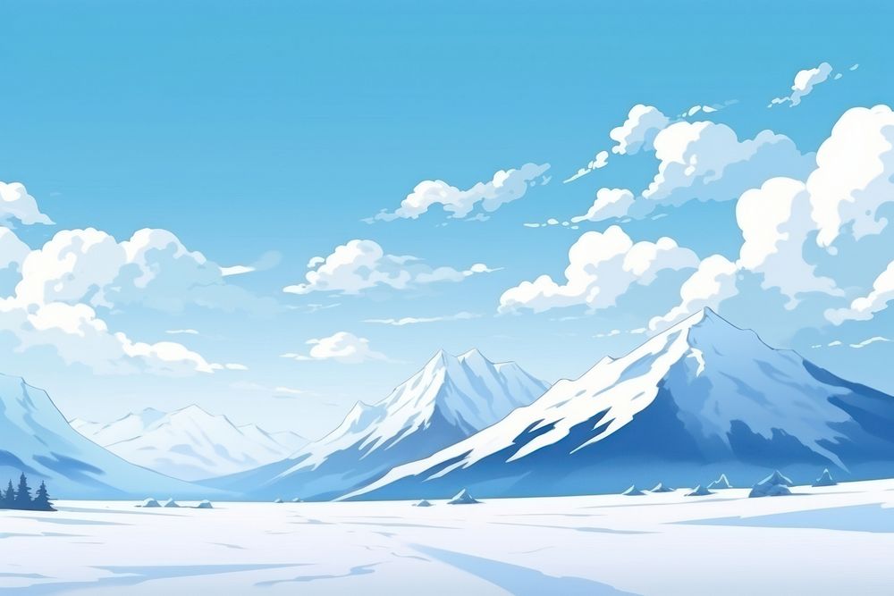 Snow mountain landscape sky backgrounds.