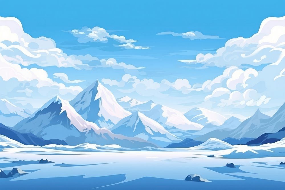 Snow mountain landscape backgrounds panoramic.