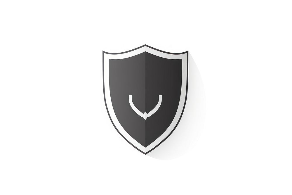 Shield icon white background protection blackboard.