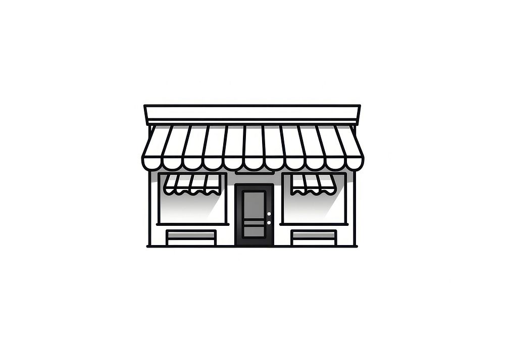 Store icon drawing sketch architecture.