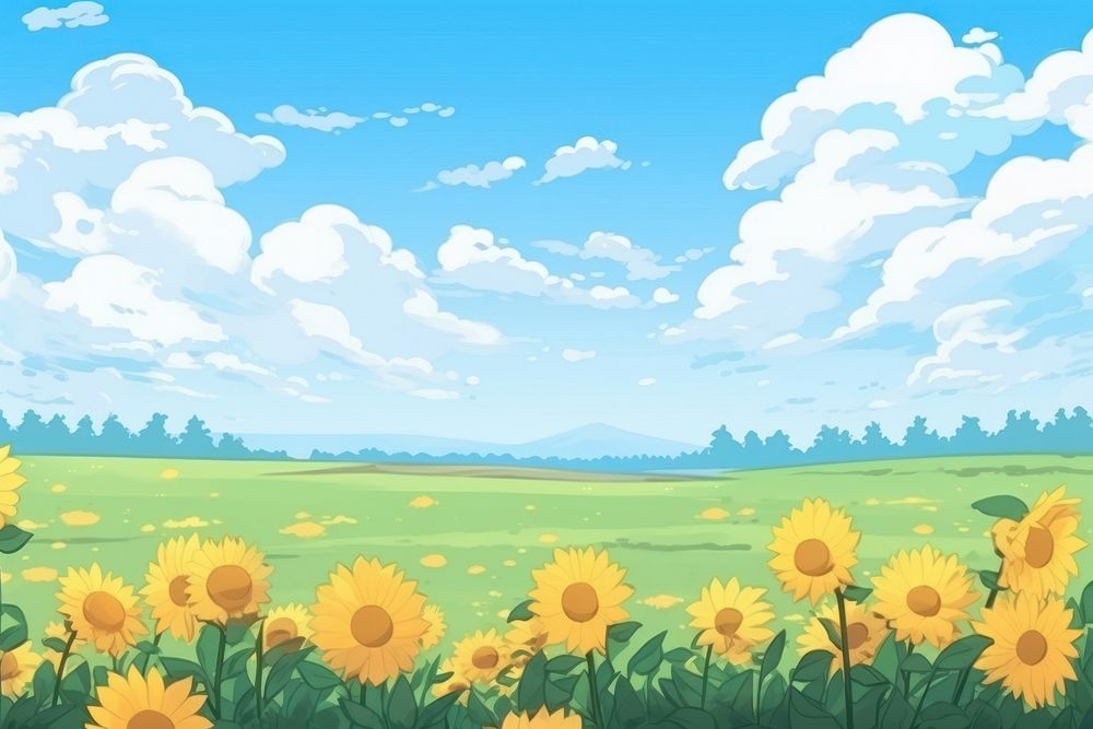 Sunflower field landscape backgrounds grassland.