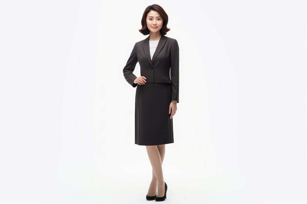 Japanese business woman middleage fashion sleeve blazer.
