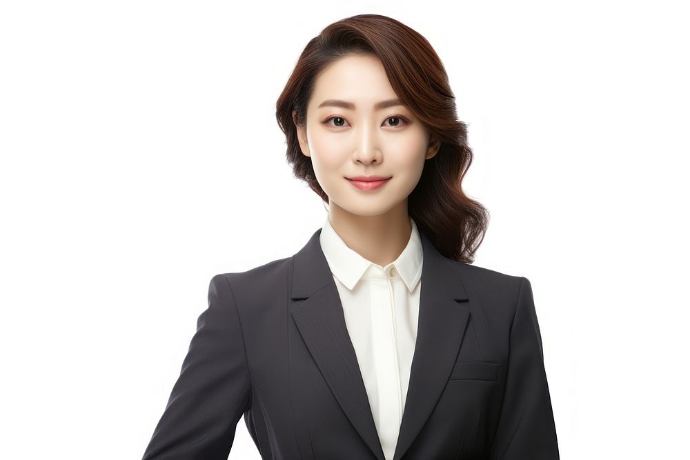 Korean business woman middleage portrait adult smile.