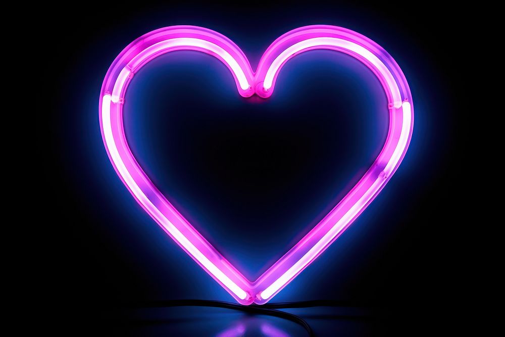 Light neon heart illuminated.