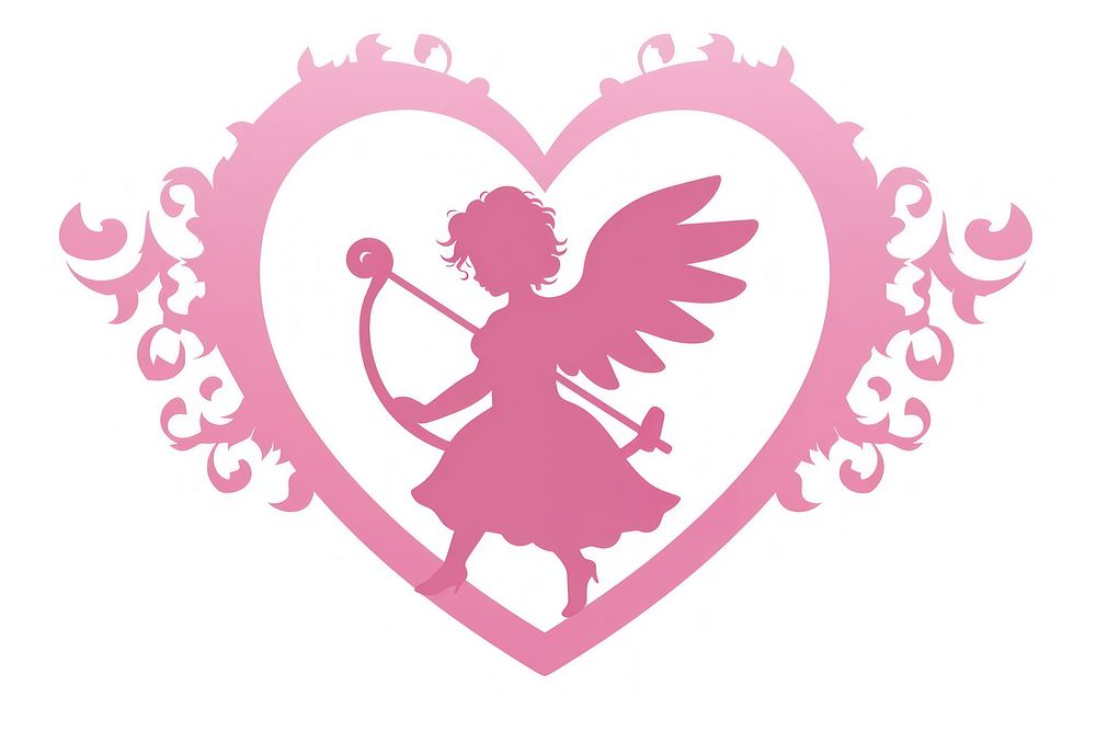 Cupid pink white background representation.