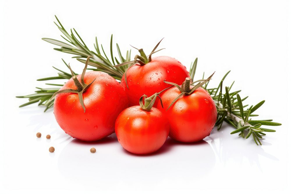 Tomatoes and rosemary vegetable plant food.