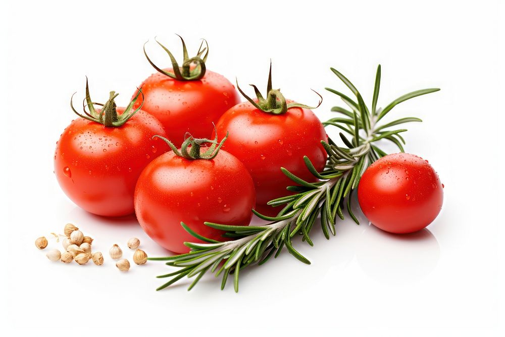 Tomatoes and rosemary vegetable fruit plant.