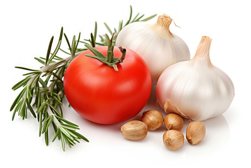 Garlic tomato vegetable rosemary.