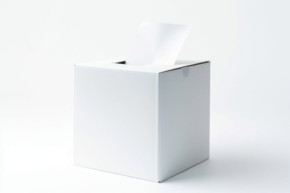 Voting ballot paper white box.