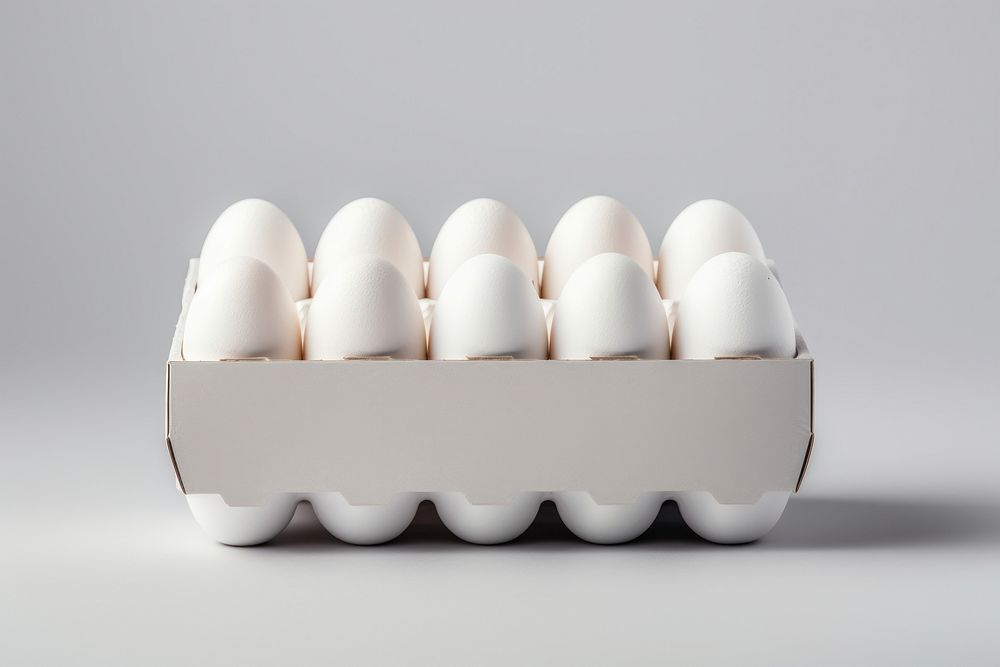 Cardboard egg carton  packaging white food gray.