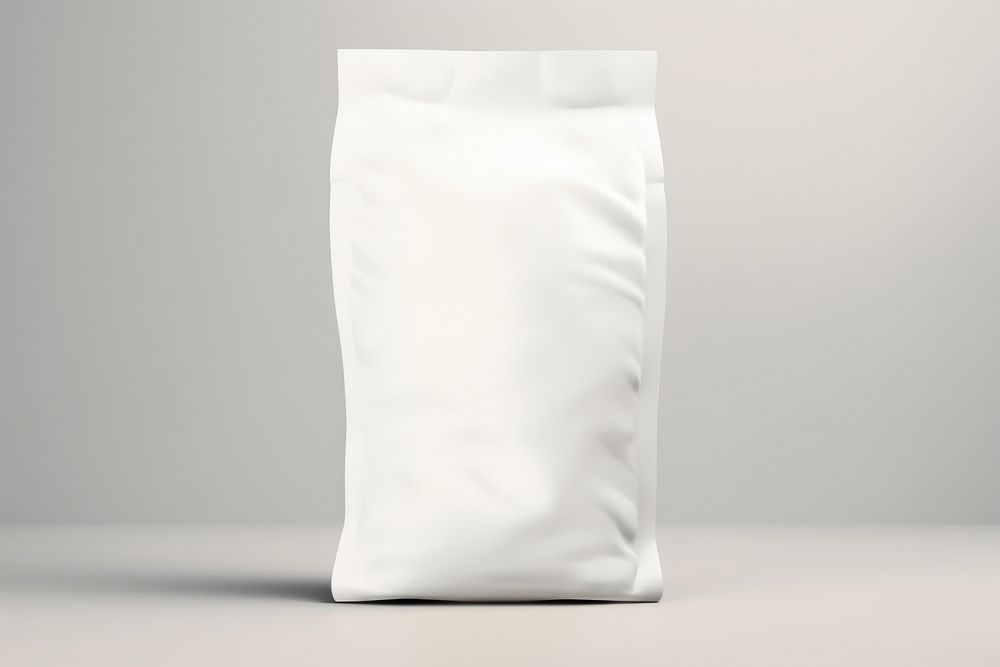 Flour bag  packaging white gray gray background.