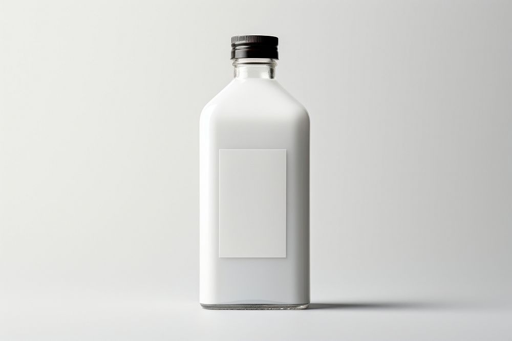 Glass bottle label  packaging drink white milk.