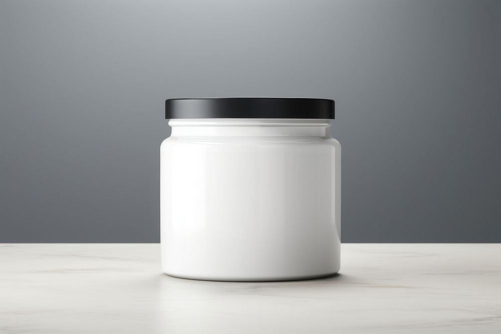 Jar  packaging milk gray container.
