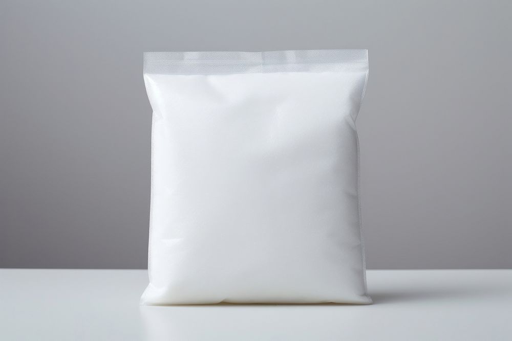 Sugar bag powder white gray.