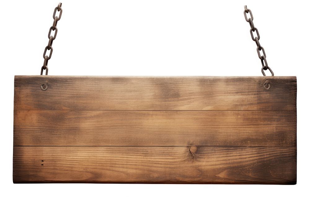 Wooden plank sign backgrounds hanging chain.