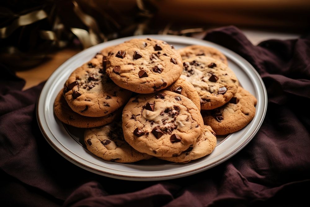 Cookies plate dessert biscuit.