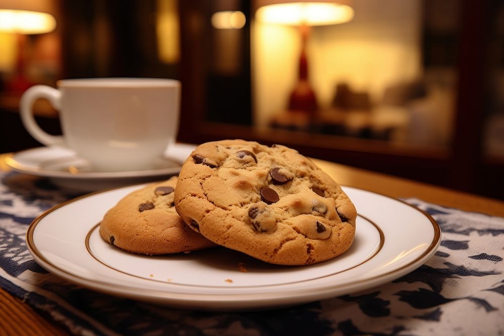 Cookies plate dessert bread.