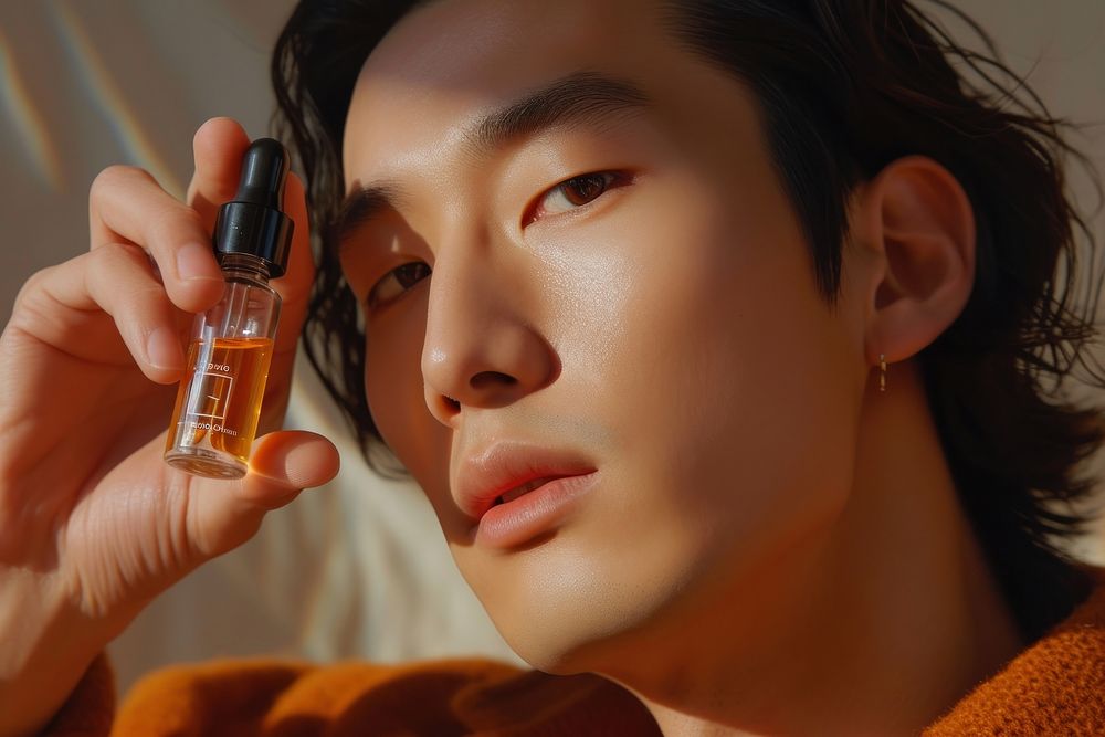 Korean man cosmetics perfume bottle.