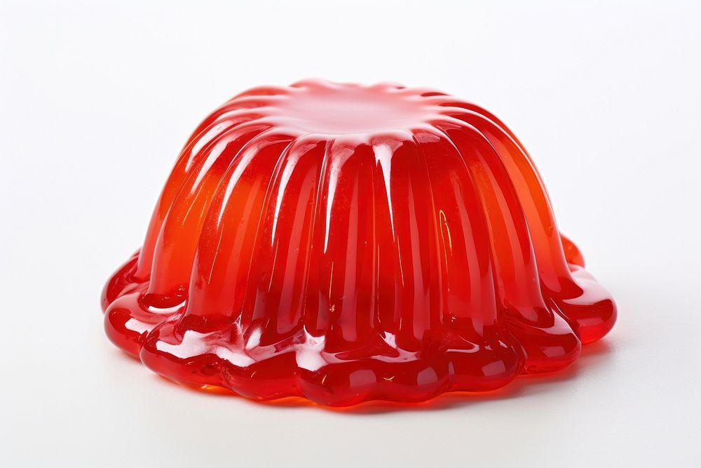 Red jelly food white background freshness. AI generated Image by rawpixel.